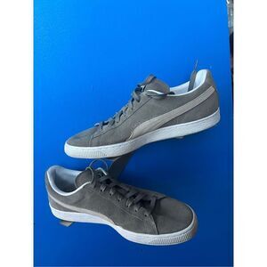 PUMA Unisex Suede Classic XXI Sneakers Steel Gray/White Men's Size 12